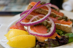 Irish smoked salmon on soda bread